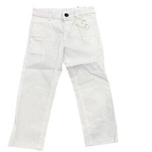 White Mayoral Boys Cotton Pants With Pockets & Button Closure NWT
